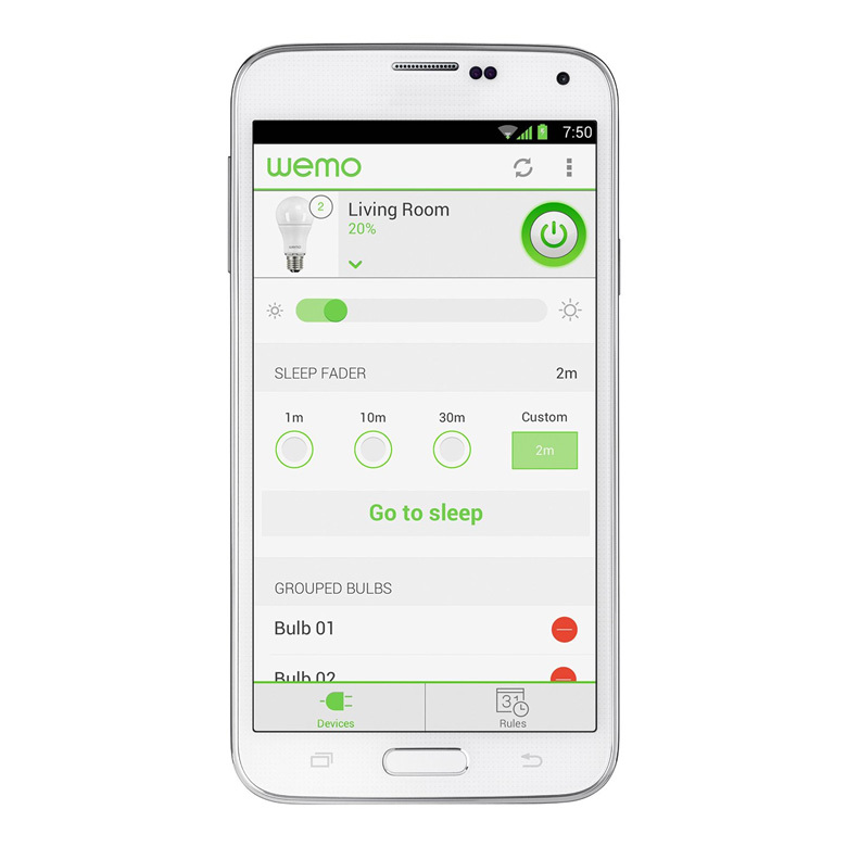 WeMo LED Lighting Starter Set Mobile App
